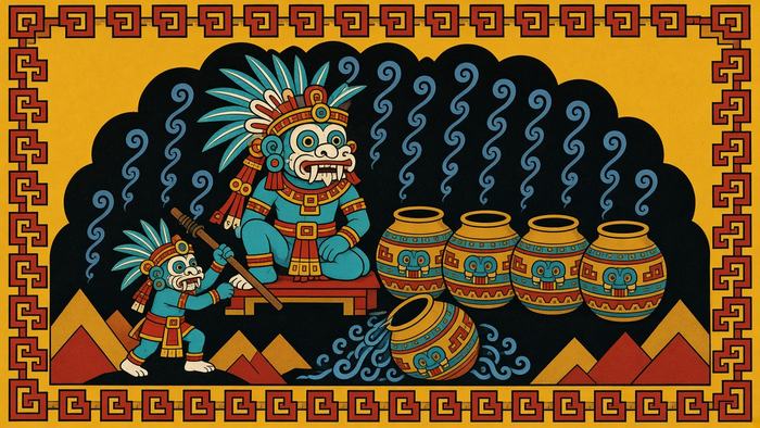Lámina: Tláloc y las tinajas de la lluvia